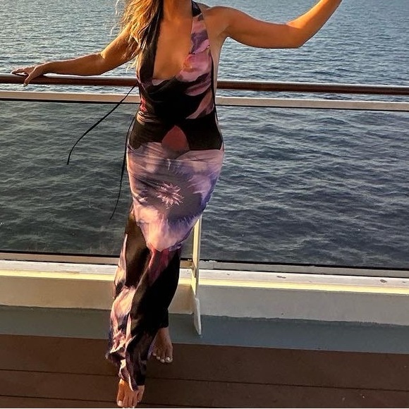 Floral purple dress - Picture 4 of 4